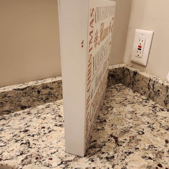 Wood Christmas Decor Sign Glitter Sign 12" X 12" - Picture 3 of 6